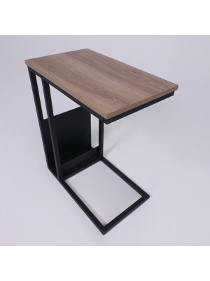 Приставной столик AksHome Foxy дуб/черный сверху