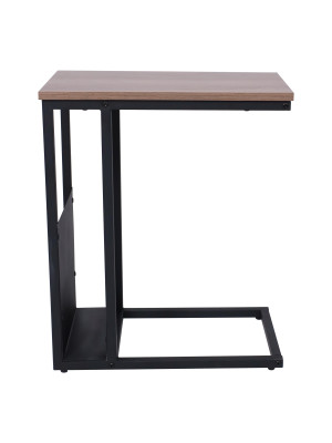 Приставной столик AksHome Foxy дуб/черный сбоку