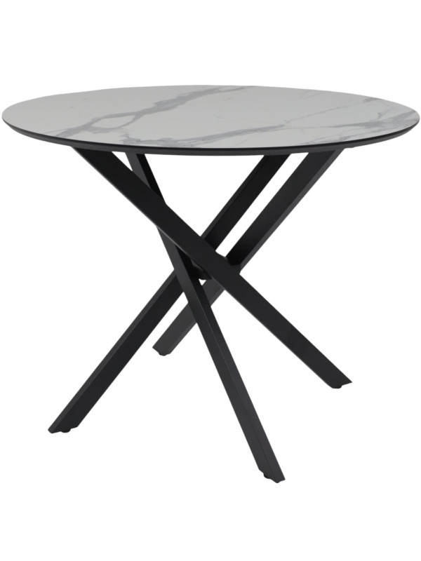 Кухонный стол Аврора Мехико камень белый/черный матовый