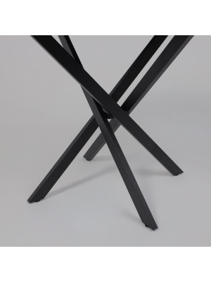 Кухонный стол Аврора Мехико камень белый/черный матовый ножки