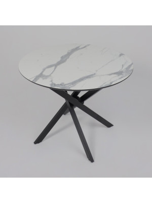 Кухонный стол Аврора Мехико камень белый/черный матовый сверху