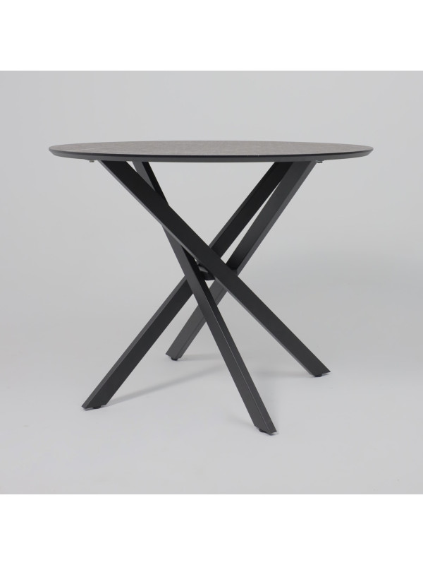 Кухонный стол Аврора Мехико камень черный/черный матовый спереди