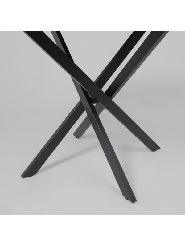 Кухонный стол Аврора Мехико камень черный/черный матовый ножки