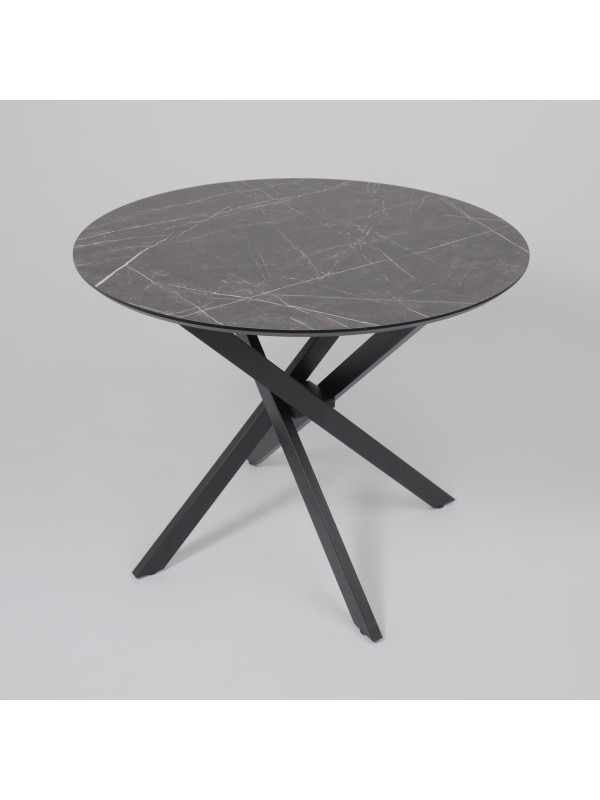 Кухонный стол Аврора Мехико камень черный/черный матовый сверху