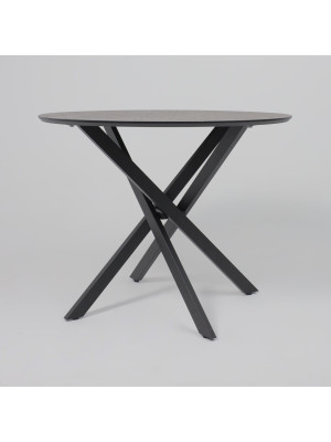 Кухонный стол Аврора Мехико камень черный/черный матовый спереди