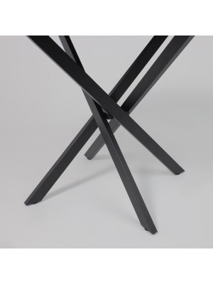 Кухонный стол Аврора Мехико камень черный/черный матовый ножки