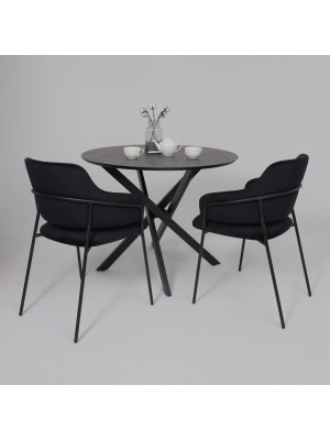 Кухонный стол Аврора Мехико камень черный/черный матовый в интерьере