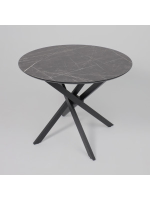 Кухонный стол Аврора Мехико камень черный/черный матовый сверху