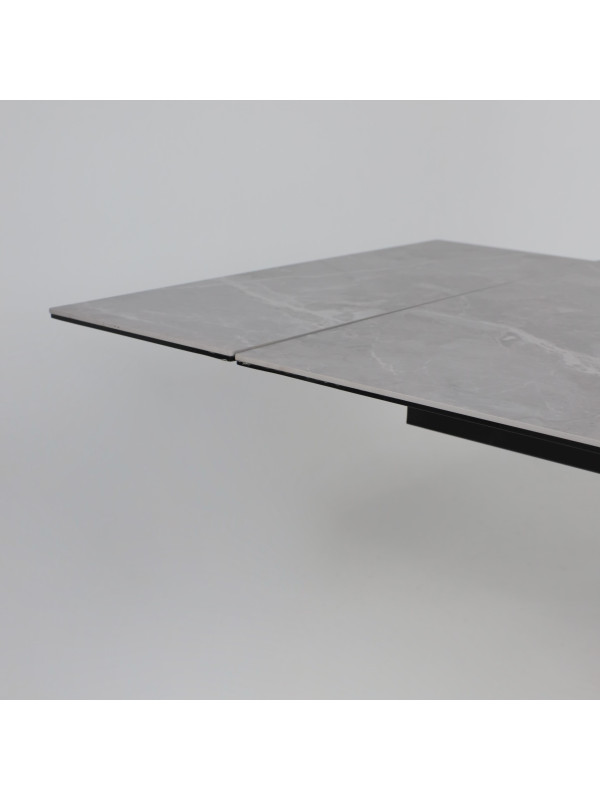 Кухонный стол Аврора Монако New камень серый Greys Grey/черный матовый раздвижной механизм (1)