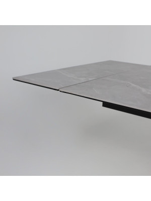 Кухонный стол Аврора Монако New камень серый Greys Grey/черный матовый раздвижной механизм (1)