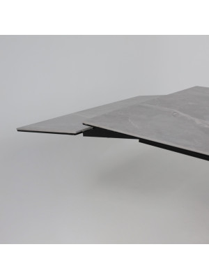 Кухонный стол Аврора Монако New камень серый Greys Grey/черный матовый раздвижной механизм