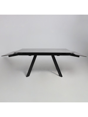 Кухонный стол Аврора Монако New камень серый Greys Grey/черный матовый раздвижной механизм (3)