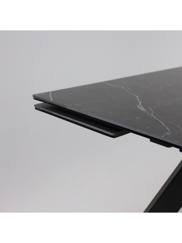 Кухонный стол Аврора Монако New камень черный Greys Black/черный матовый равздижной мех