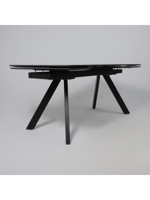 Кухонный стол Аврора Монако New камень черный Greys Black/черный матовый под углом