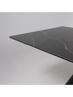 Кухонный стол Аврора Монако New камень черный Greys Black/черный матовый раздвижной механизм (2)