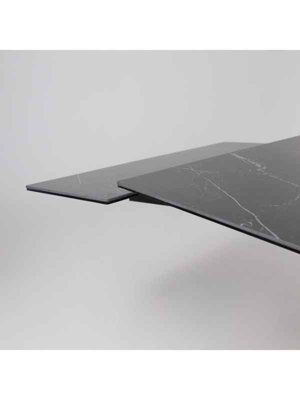 Кухонный стол Аврора Монако New квадро камень черный Greys Black/черный матовый раздвижной механизм