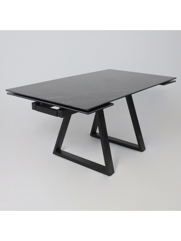 Кухонный стол Аврора Монако New квадро камень черный Greys Black/черный матовый сверху