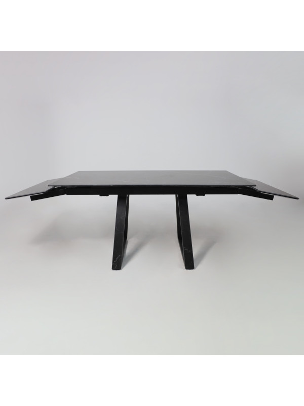 Кухонный стол Аврора Монако New квадро камень черный Greys Black/черный матовый раздвижной механизм (3)