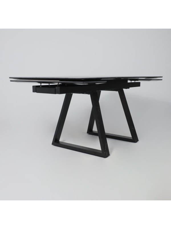 Кухонный стол Аврора Монако New квадро камень черный Greys Black/черный матовый под углом