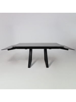 Кухонный стол Аврора Монако New квадро камень черный Greys Black/черный матовый раздвижной механизм (3)