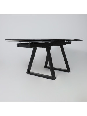 Кухонный стол Аврора Монако New квадро камень черный Greys Black/черный матовый под углом