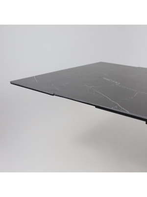 Кухонный стол Аврора Монако New квадро камень черный Greys Black/черный матовый раздвижной механизм (1)