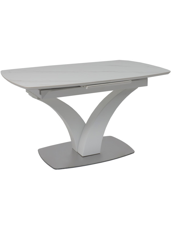 Кухонный стол Аврора Нотр Дам Moderne камень светло-серый Greys Snow/белый Муар