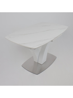 Кухонный стол Аврора Нотр Дам Moderne камень светло-серый Greys Snow/белый Муар сверху