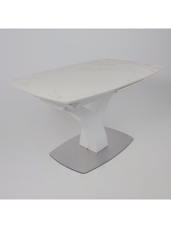 Кухонный стол Аврора Нотр Дам Moderne камень белый Calacata vagli/белый Муар сврх