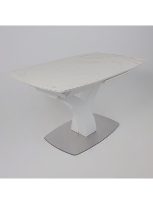 Кухонный стол Аврора Нотр Дам Moderne камень белый Calacata vagli/белый Муар сврх