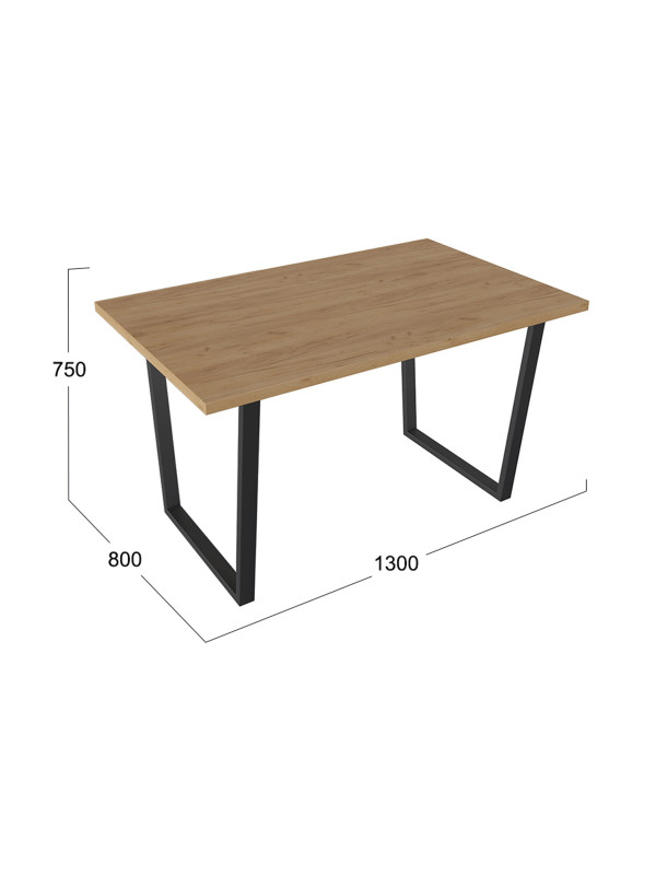 Кухонный стол ТриЯ Даллас дуб крафт золотой/черный схема