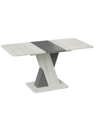 Кухонный стол ТриЯ Люксембург Тип 3 дуб крафт белый/серый в раздвижном виде