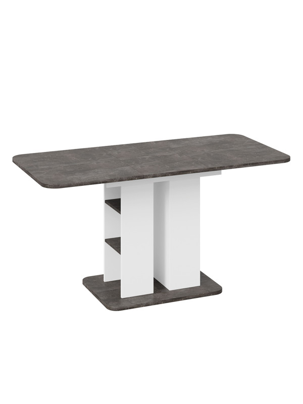 Кухонный стол ТриЯ Мюнхен Тип 2 ателье темный/белый ясень в раздвижном виде