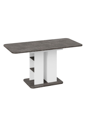 Кухонный стол ТриЯ Мюнхен Тип 2 ателье темный/белый ясень в раздвижном виде