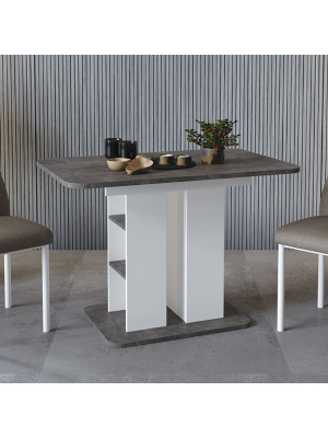 Кухонный стол ТриЯ Мюнхен Тип 2 ателье темный/белый ясень в интерьере