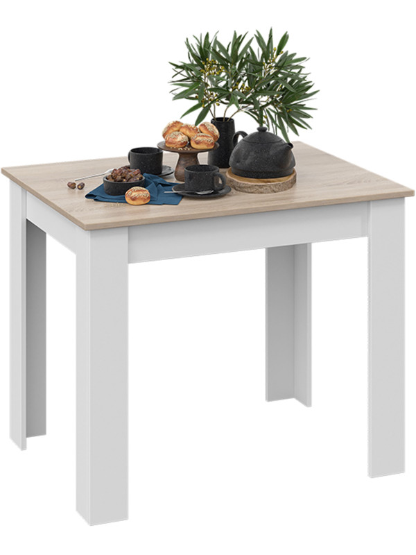 Кухонный стол ТриЯ Промо Тип 1 дуб сонома светлый/белый