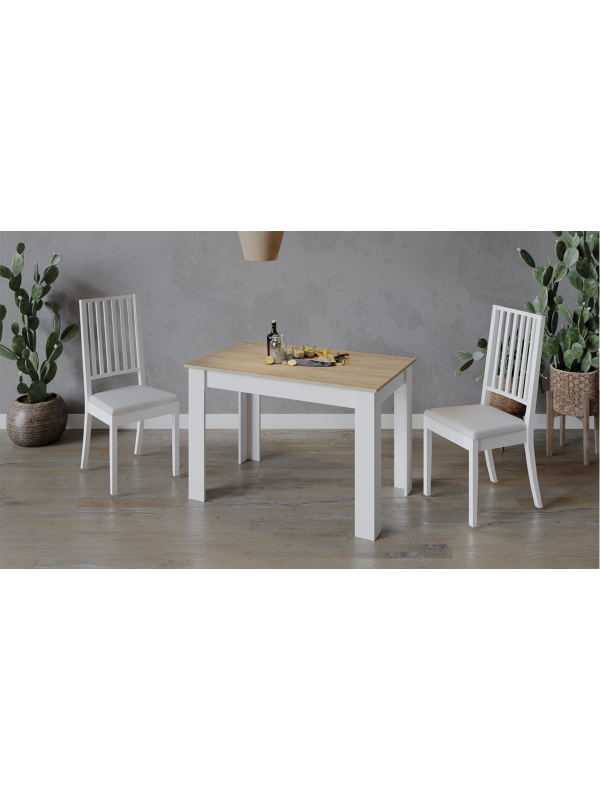 Кухонный стол ТриЯ Промо Тип 2 дуб сонома светлый/белый в интерьере