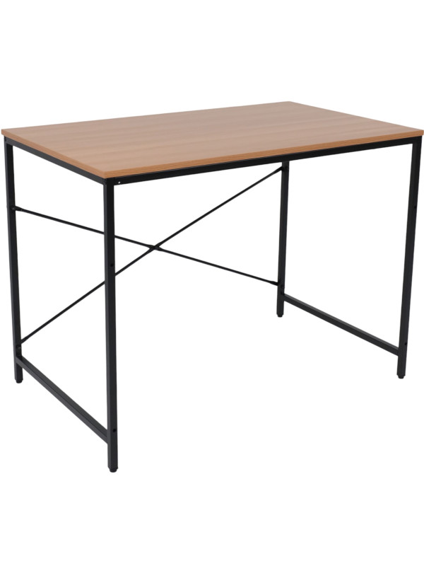 Стол письменный AksHome Opal светлый орех/черный металл