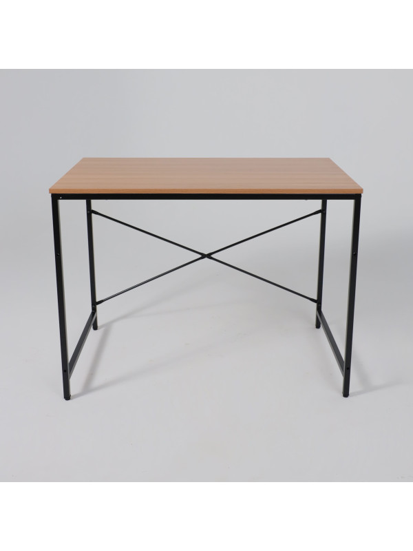 Стол письменный AksHome Opal светлый орех/черный металл спереди