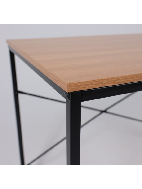 Стол письменный AksHome Opal светлый орех/черный металл под углом