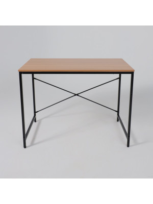 Стол письменный AksHome Opal светлый орех/черный металл спереди