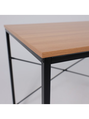 Стол письменный AksHome Opal светлый орех/черный металл под углом