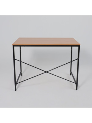Стол письменный AksHome Opal светлый орех/черный металл сзади