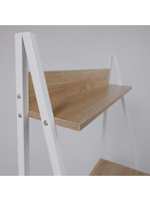 Стол письменный AksHome Shape светлый дуб/белый металл полка