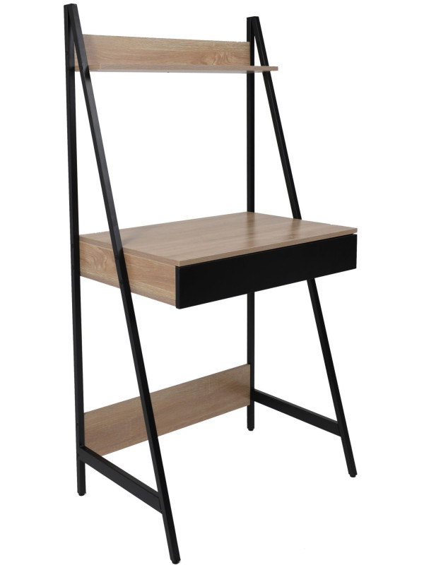 Стол письменный AksHome Shape светлый дуб/черный металл