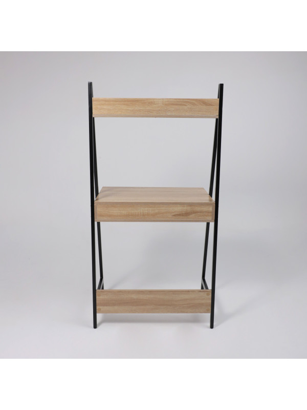 Стол письменный AksHome Shape светлый дуб/черный металл сзади