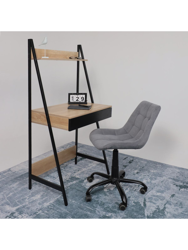 Стол письменный AksHome Shape светлый дуб/черный металл в интерьере