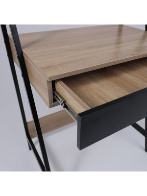Стол письменный AksHome Shape светлый дуб/черный металл выдвижной ящик