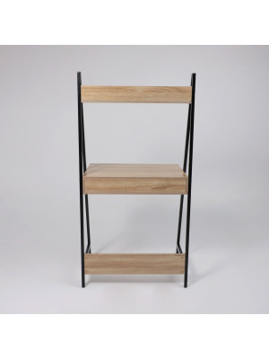 Стол письменный AksHome Shape светлый дуб/черный металл сзади