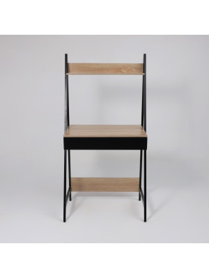 Стол письменный AksHome Shape светлый дуб/черный металл спереди